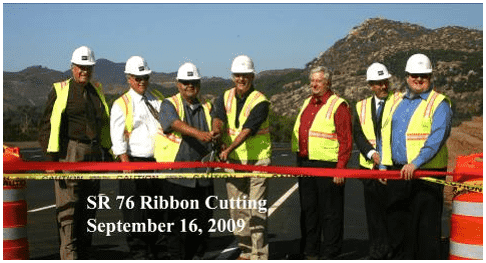 OrgMetrics Construction workers at State Route 76 Ribbon cutting