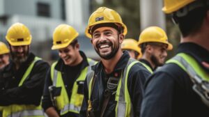 Man in hard hat smiling