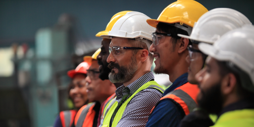 Group of construction workers in our unique interdependent industry