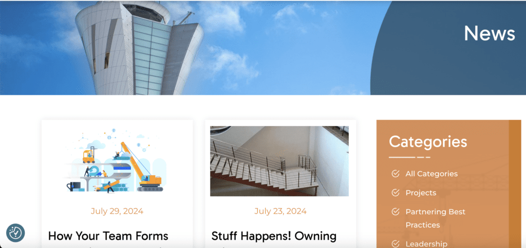 A screenshot of OrgMetrics' News webpage