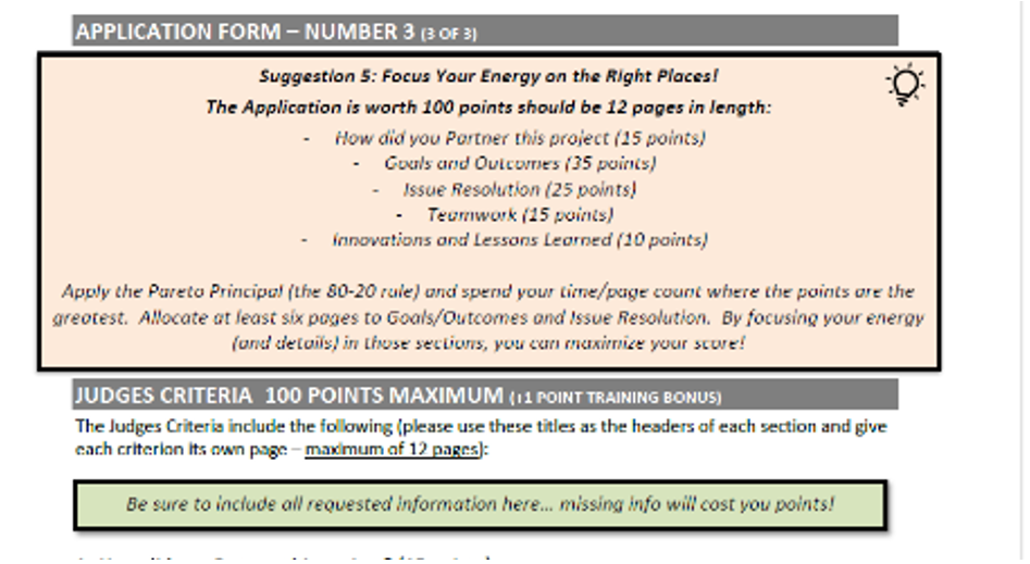 2025 SF Partnering Award Application Example - Judge's Criteria
