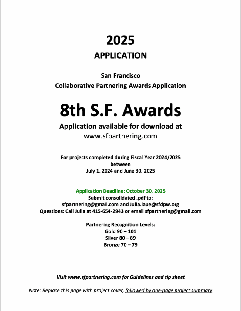 2025 SF Partnering Award Application