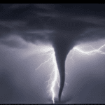Tornado with lightening